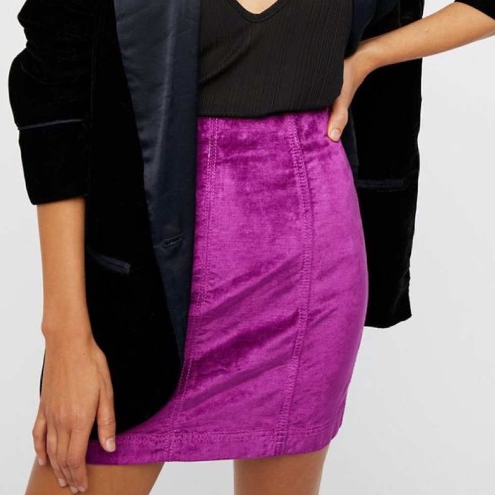 Free People Modern Femme Velvet Mini Skirt